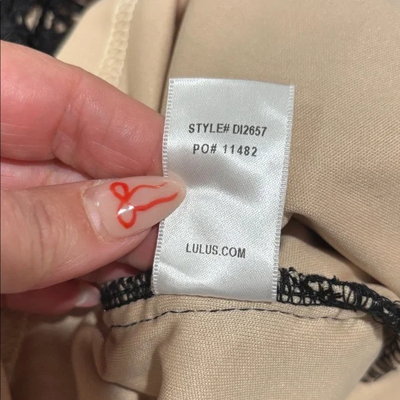 Lulu's Black and Cream Lace Midi Dress - Picture 7 of 7